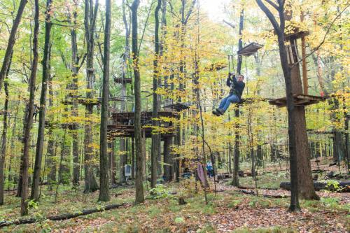 Fall Foliage & Autumn Activities Bristol Mountain Aerial Adventure in Fall