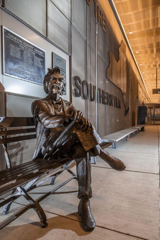 Mark Twain Statue, Elmira Corning Regional Airport